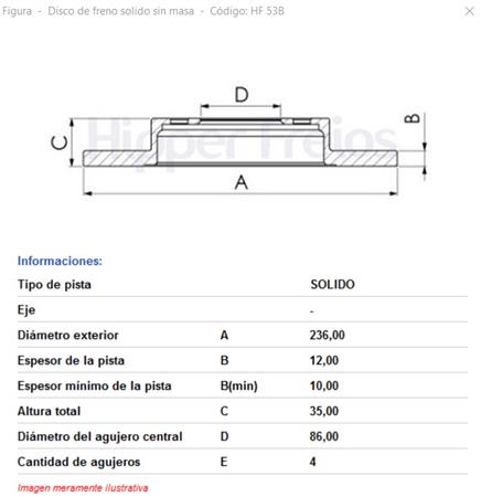 DISCO FRENO DELANTERO ALTERNAT. HIPPER F