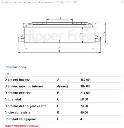 TAMBOR FRENO TRASERO ALTERNAT. HIPPER FR