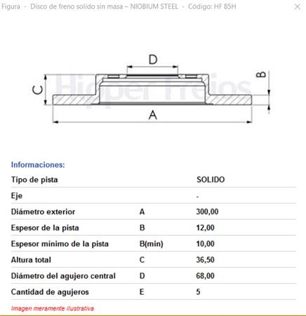 DISCO FRENO TRASERO ALTERNAT. HIPPER FRE